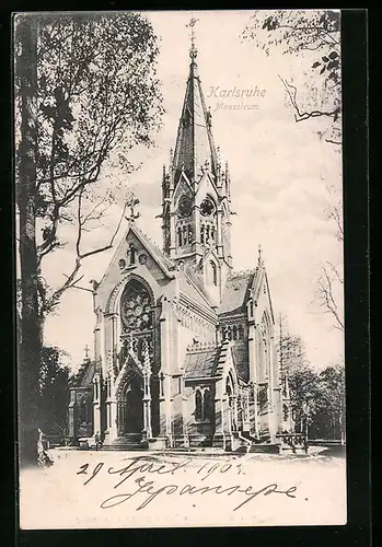 AK Karlsruhe, Ansicht vom Mausoleum