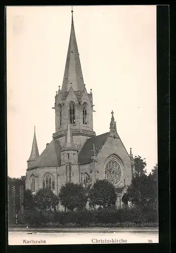AK Karlsruhe, Partie von der Christuskirche