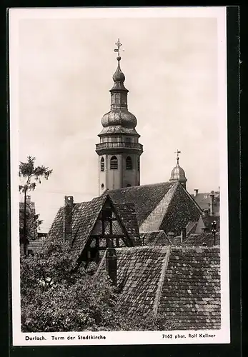 AK Karlsruhe-Durlach, Turm der Stadtkirche