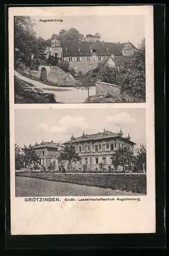 AK Grötzingen, Augustenburg, Grossh. Landwirtschaftsschule Augustenberg