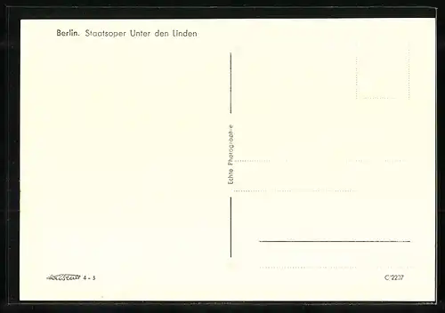 AK Berlin, Staatsoper, Unter den Linden