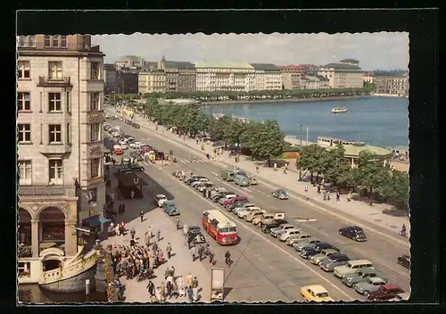 AK Hamburg-Neustadt, Jungfernstieg und Binnenalster