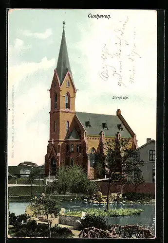 AK Cuxhaven, Blick zur Kirche