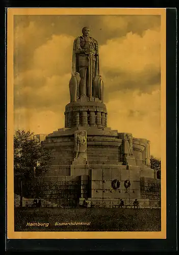 AK Hamburg-St.Pauli, Bismarckdenkmal