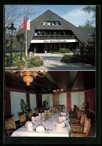 AK Asendorf, Hotel Zur Heidschnucke, Aussen- und Innenansicht