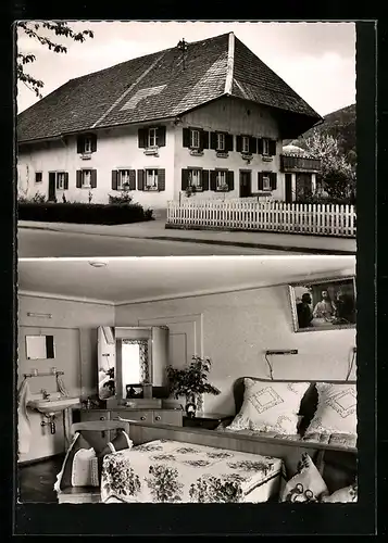 AK Untermünstertal /Schwarzwald, Pension Haus Uhlhard von Lina Burgert, Innenansicht