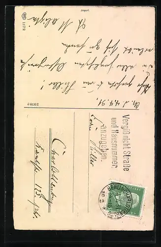 AK Mädchen bindet Osterhasen einen Schal um