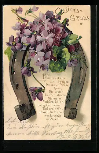 AK Hufeisen mit Veilchen