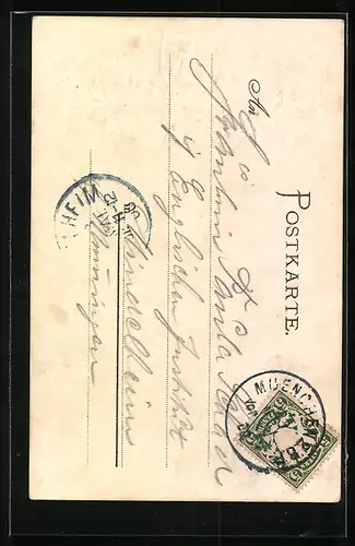 Passepartout-Lithographie München, Justiz-Palast, Wappen