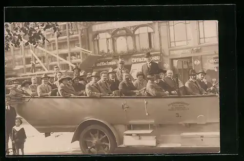 Foto-AK Touristen-Rundfahrt-Bus der Hansarundfahrt