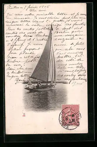 AK Segelboot auf einem Gewässer