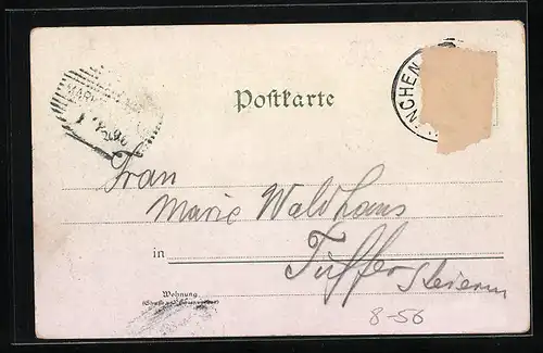 Lithographie München, Inneres des königl. Hofbräuhauses und von aussen