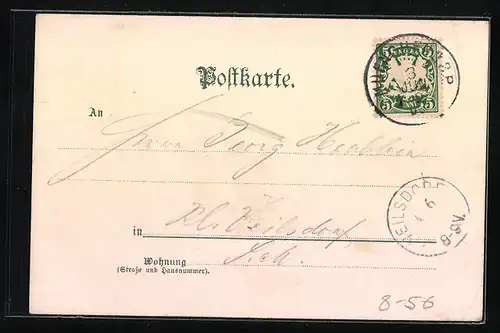 Lithographie München, Partie am Münchner Hofbräuhaus und Blick in den Hof