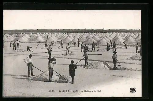 AK Midi, Salins, Le battage du Sel, Salzgewinnung