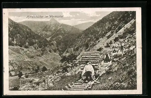 AK Holzschlitter im Wormsatal