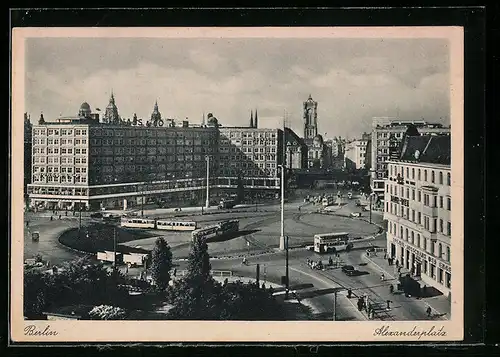 AK Berlin, Strassenbahn auf Alexanderplatz