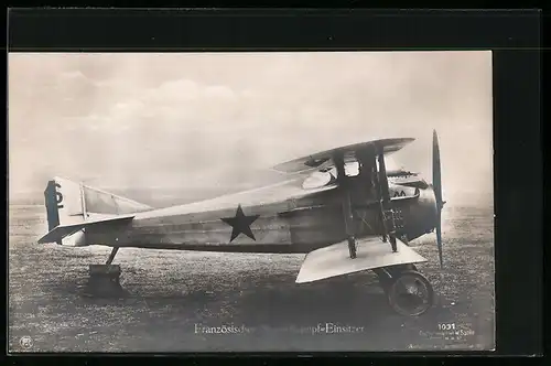 Foto-AK Sanke Nr. 1031: Flugzeug, Französischer Spad-Kampf-Einsitzer