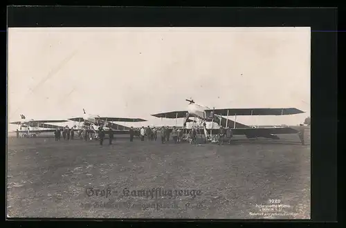 Foto-AK Sanke Nr. 1020: Gross-Kampfflugzeuge der Gothaer Waggonfabrik