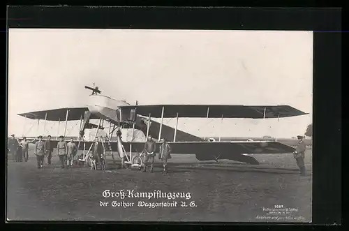 Foto-AK Sanke Nr. 1021: Gross-Kampfflugzeug der Gothaer Waggonfabrik