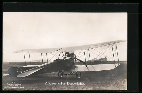 Foto-AK Sanke Nr. 301: Albatros-Militär-Doppeldecker Flugzeug