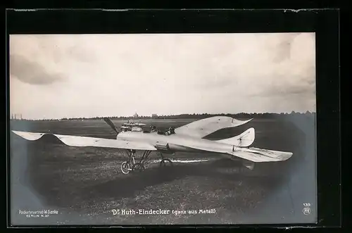 Foto-AK Sanke Nr. 139: Dr. Huth-Eindecker, Flugzeug