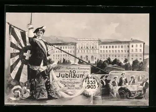 AK Zürich, Studentische Szene, Jubiläum der eidg. Polytechn. Schule 1905