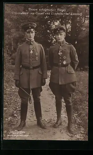 Foto-AK Sanke Nr. 401: Oberleutnant von Cossel und Vizefeldwebel Windisch