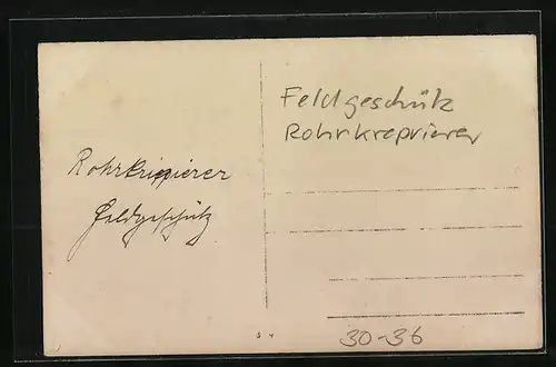 AK Feldgeschütz nach einem Rohrkrepierer