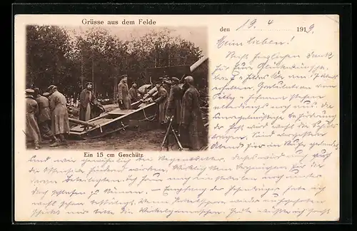 AK Soldaten mit 15cm-Geschütz
