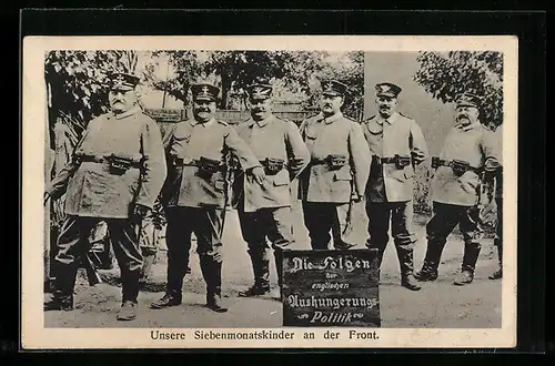 AK Unsere Siebenmonatskinder an der Front, Die Folgen der englischen Aushungerungspolitik, Humor