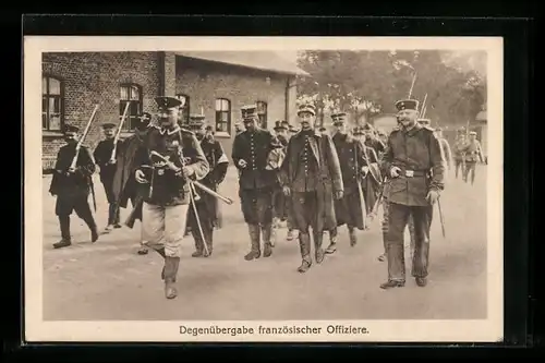 AK Degenübergabe französischer Offiziere