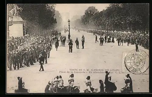 AK Paris, Visite de Alphonse XIII., Place de la Concorde