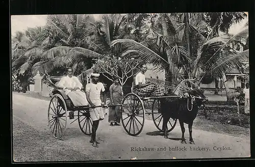 AK Ceylon, Rickshaw and bullock hackery
