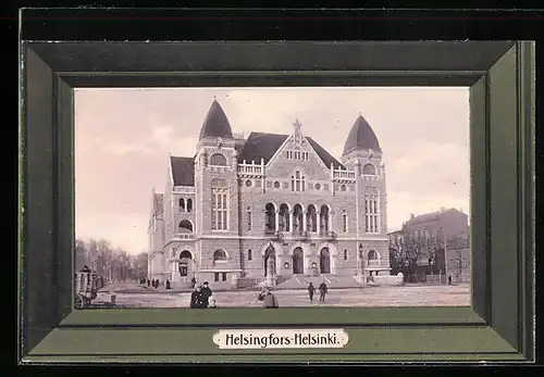 AK Helsinki /Helsingfors, Ortsansicht mit Blick auf ein Gebäude
