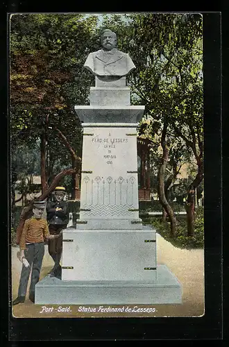 AK Port-Said, Statue Ferdinand de Lesseps