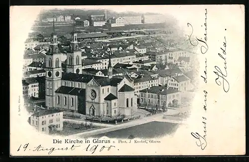 AK Glarus, Blick auf die Kirche