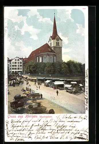 AK Herisau, Marktplatz und Kirche