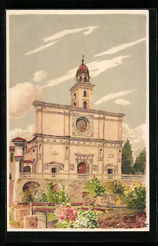 Künstler-AK Lugano, La Cattedrale