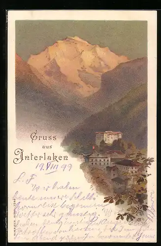 Künstler-AK Carl Biese: Interlaken, Panorama