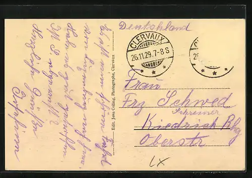 AK Clervaux, Panorama mit Kirche