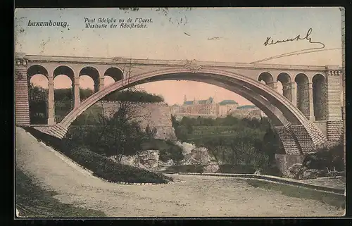 AK Luxembourg, Westseite der Adolfbrücke