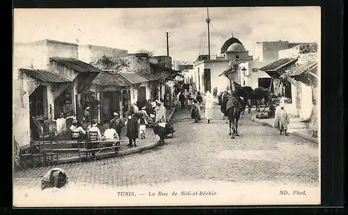 AK Tunis, La Rue de Sidi-el-Béchir