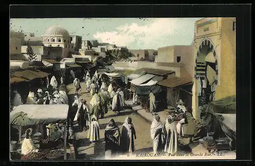 AK Kairouan, vue dans la Grande Rue