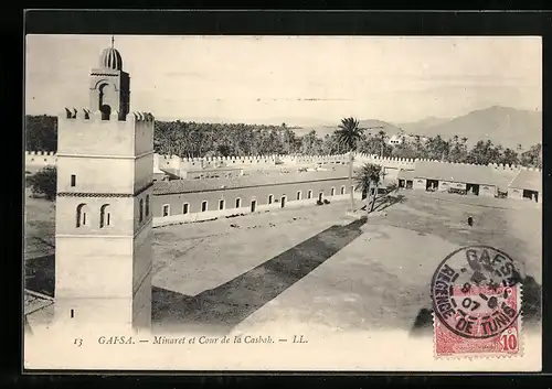 AK Gafsa, Minaret et Cour de la Casbah