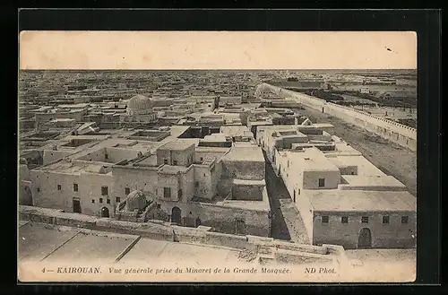 AK Kairouan, Vue Generale prise du Minaret de la Grande Mosquee