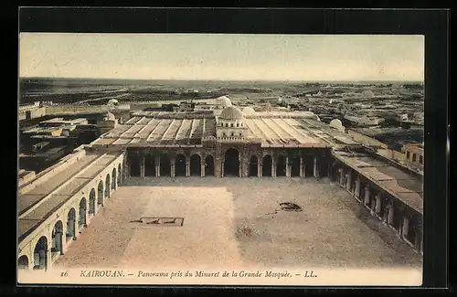 AK Kairouan, Panorama pris du Minaret de la Grande Mosquée