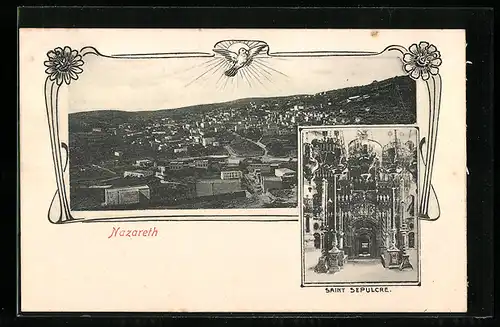 AK Nazareth, Saint Sepulcre, Blick auf die Ortschaft