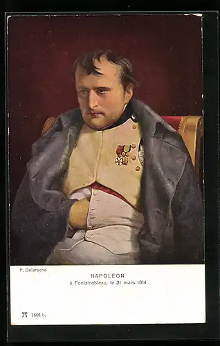 AK Napoleon à Fontainebleau 1814
