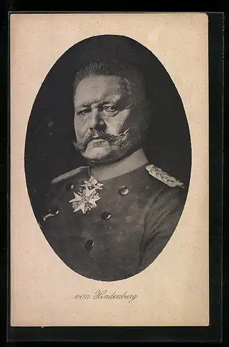 AK Paul von Hindenburg mit Schnurrbart