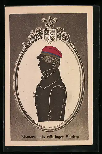 AK Bismarck als Göttinger Student, Silhouette